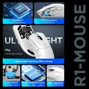 ATTACK SHARK R1 59g SUPERLIGHT Gaming Mouse, PixArt PAW3311 Gaming Sensor, BT/2.4G Wireless/Wired