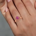 thumbnail image 4 of Gem Stone King 1.24 Ct Oval Pink Created Sapphire 18K Rose Gold Plated Silver Ring (Size 7), 4 of 4