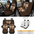 thumbnail image 3 of Yuyamidu Highland Cow Car Seat Cover Set of 15 Cross Steering Wheel Cover Seat Belt Covers Trash Bag Air Vent Holder Rear View Mirror Cover Cup Coasters Key Chain Auto Interior Accessories, Brown, 3 of 7
