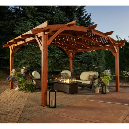 Sonoma 12 X 16 Ft. Arched Wood Pergola - Redwood - Walmart.com Sonoma 12 x 16 ft. Arched Wood Pergola - Redwood - Sonoma 12 X 16 Ft. Arched Wood Pergola - Redwood - Walmart.com