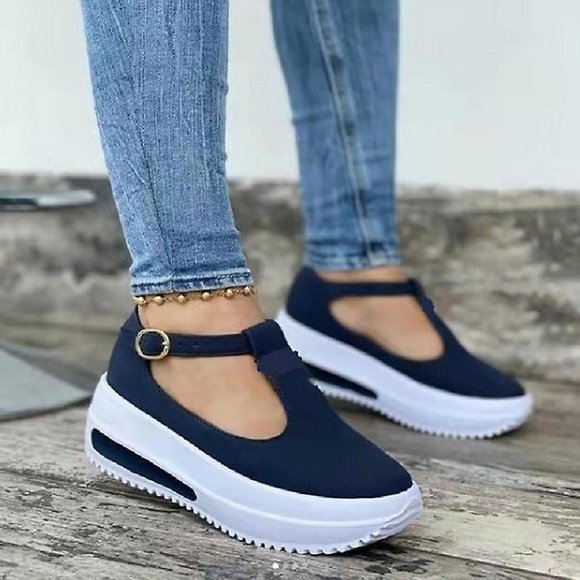 JFBUJC Chaussures de Marche pour Femmes avec Empeigne Ajourée Plateforme Vintage Chaussures à Enfiler Respirantes