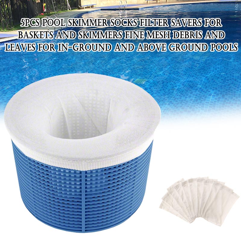 5Pcs Pool Skimmer Socks Filter Savers for Baskets and Skimmers Fine