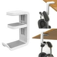thumbnail image 2 of PC Gaming Headset Hook Holder Adjustable Rotating Arm Under Desk Mount Universal Headphones Stand With Built In Clip Organizer, 2 of 4