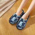 thumbnail image 5 of Slippers for Women, Sketch Cartoon Cat Paw Blue Womens Slippers Fuzzy Winter House Shoes, Soft Anti-Skid Slippers Indoor and Outdoor, 5 of 5