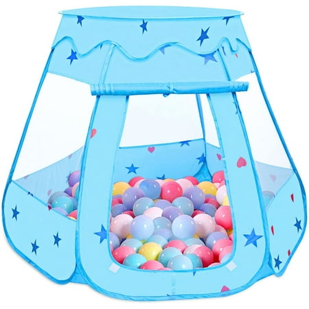 Kid Odyssey Princess Playhouse Tent for Toddlers and Girls, Indoor & Outdoor Pop Up Play Tent for Kids, Foldable Ball Pit with Carrying Bag, Birthday Gifts for 1-3 Years Old Toddlers and Girls, Blue
