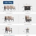 thumbnail image 2 of Kullavik Aluminum Patio Furniture Set,8 Pieces 9 Seat Metal Outdoor Furniture Conversation Set w/45 Propane Gas Fire Pit&Swivels,Sand, 2 of 8