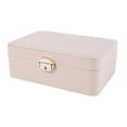 thumbnail image 1 of Caja de exhibición de joyería, caja de exhibición de viaje portátil decorativa, recipiente de joyería para , collares, mujeres de regalo Blanco, 1 of 9