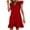 Red, variant on WIZUTIZ Sundresses for Women 2025 Flowy Swing High Waist Mini Dress Solid Beach Dress V-Neck Sleeveless Sun Dress for Lady Ruffle Hem Linen Birthday Dress Black L