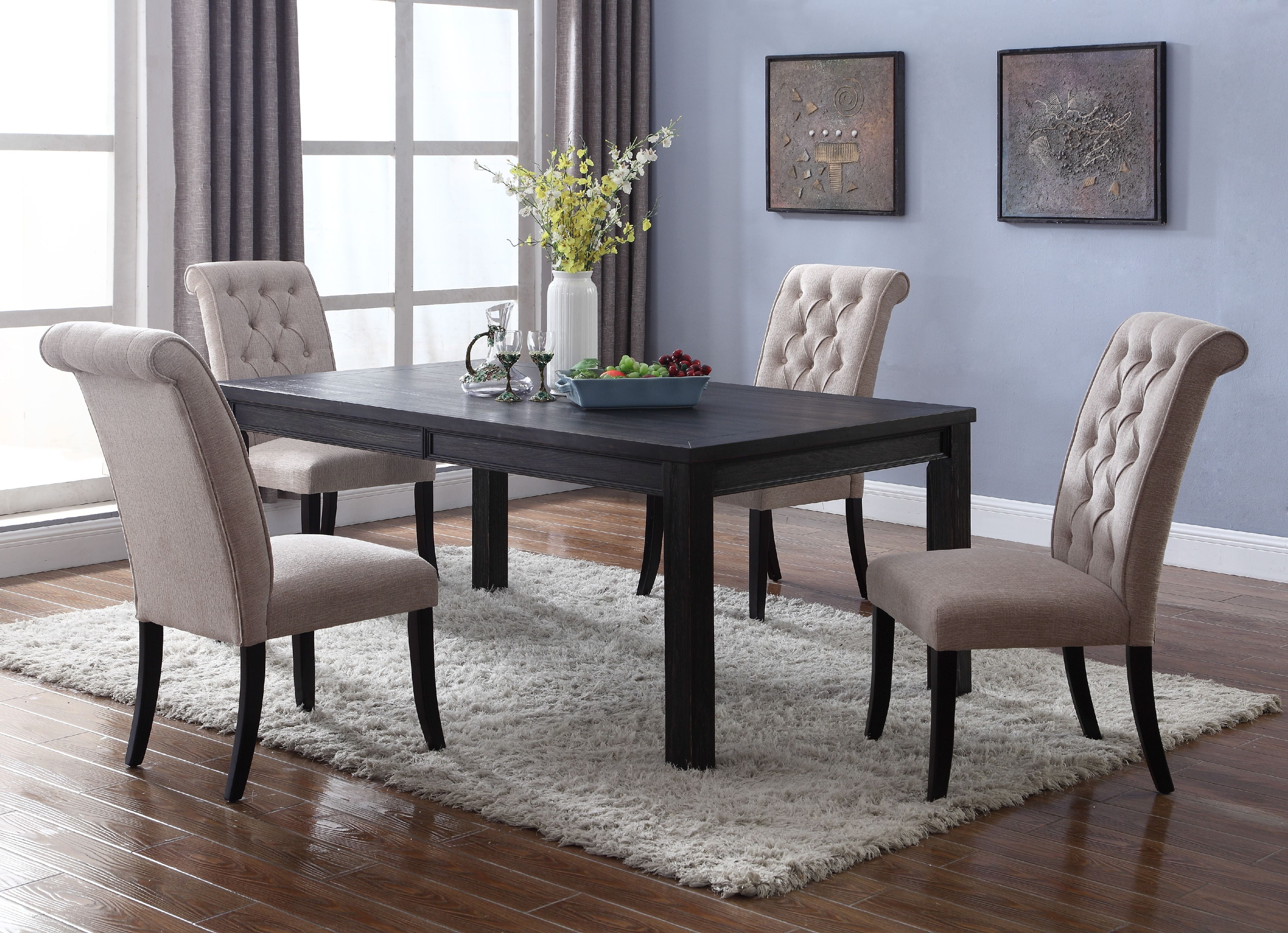 Best Master Furniture Adalynn 5 Pcs Rustic Antique Espresso Set