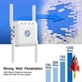 thumbnail image 3 of 1200M WiFi Repeater AC24 WiFi Amplifier, WiFi Extender, Powerful WiFi Repeater with Ethernet Port, Compatible with Almost All Internet Boxes hwy, 3 of 5