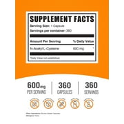 BulkSupplements N-Acetyl L-Cysteine (NAC) Capsules, 600mg Per Serving (360 Capsules - 360 Servings)