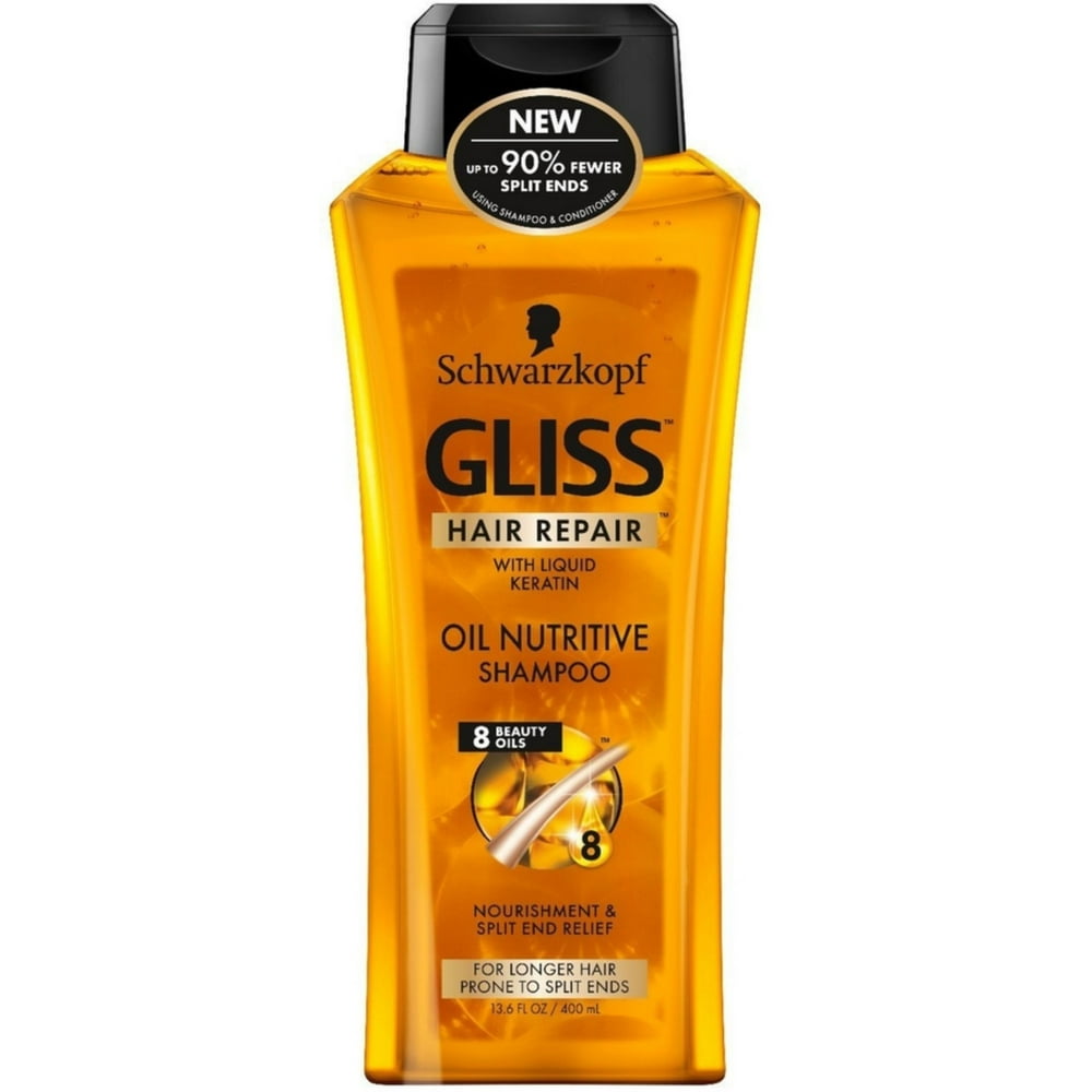 4 Pack Schwarzkopf Gliss Hair Repair Oil Nutritive Shampoo 13.6 oz