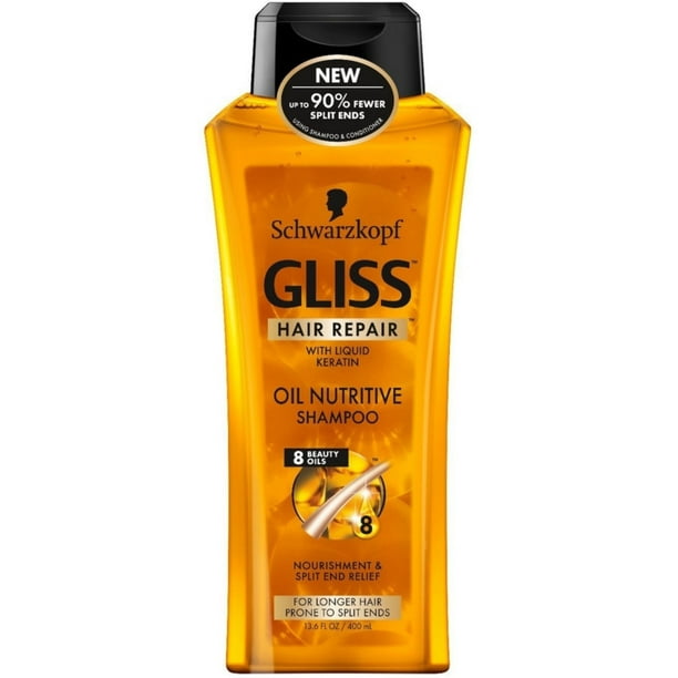 2 Pack Schwarzkopf Gliss Hair Repair Oil Nutritive Shampoo 13.6 oz