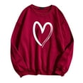 thumbnail image 2 of Bmisegm Mode Chandail Chaud pour Femmes Décontracté à Manches Longues Col Rond Doux T-Shirt Imprimé Cœur d'Amour Chandails d'Hiver pour Dames Hauts Chandail pour Femmes Rouge m, 2 of 5
