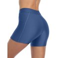 thumbnail image 3 of Women Swim Long Board Shorts with Pockets Solid Swimsuit Bottoms Trunks, 3 of 6