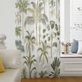 thumbnail image 6 of Green Palm Tree Tropical Sheer Curtains 63 Inches Long, Beach Summer Botanical Light Filering Curtains, Breathable Simi Curtain Privacy Drapes for Living Room Bedroom Lightweight Window Treatment, 6 of 9