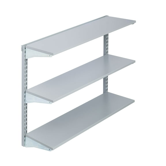 Triton Products® Heavy-Duty 3 Tier Steel Shelf, Grey, 375 lb. Capacity