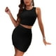 thumbnail image 1 of SAYOO Traje de verano de dos piezas para mujeres, chaleco de costura + vestido de cintura alta SAYOO  moda, 1 of 7