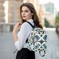 thumbnail image 6 of FORMRS Mini Backpack Purse for Women Quilted Travel Daypack Casual Shoulder Bag, Green Geometric Pattern, 6 of 7