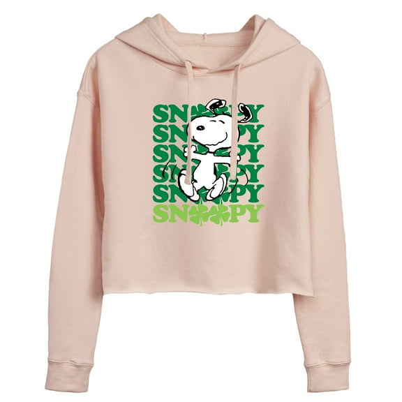 Peanuts - Snoopy Clover Dance - Juniors Cropped Pullover Hoodie