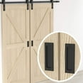 Rustic Matte Black 6" Sliding Barn Door Handles, Rectangular Plate