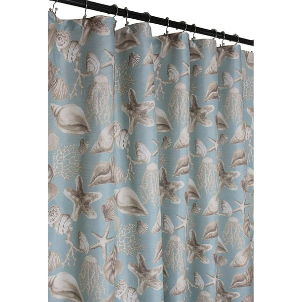 Coastal Ss Sea Life Fabric Shower, Calming Shower Curtains