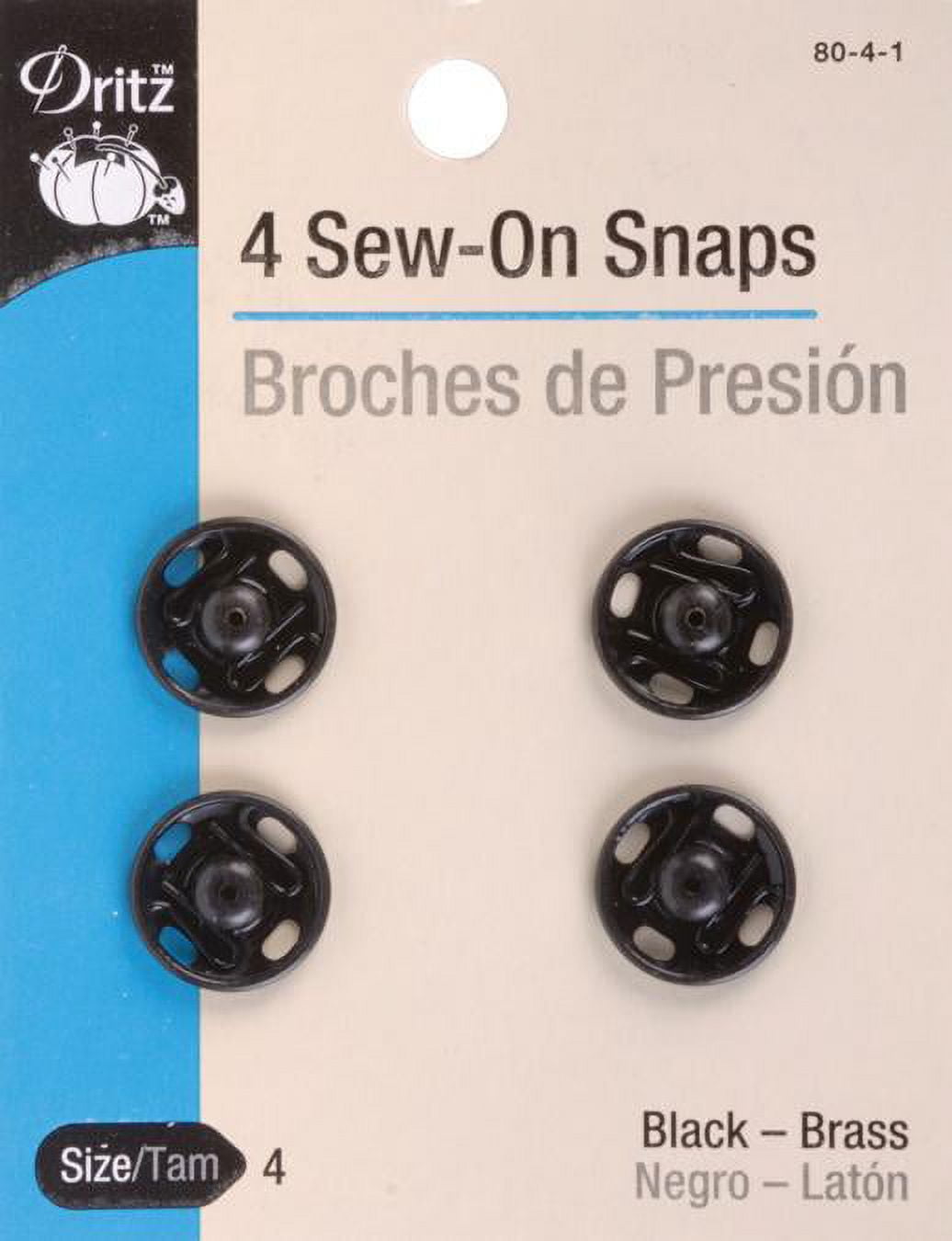 Dritz 12 Clear Sew-On Snaps - 1/4