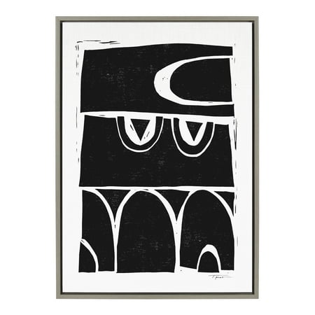Modern Wall Decor For Living Room Kate and Laurel Sylvie Modern Structured Arches Framed Canvas By Statement Goods, 23x33 Gray, Black and White Modern Wall Decor For Living Room, Bedroom, or Dining Room ()
