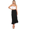 thumbnail image 4 of Love Tree Women's Juniors Classic Shirred Boho Midi Skirt (Black, Small), 4 of 4