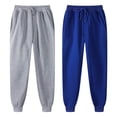 thumbnail image 4 of YOTAMI 2-Pack Men's Fleece Lined Joggers for Athletic Wear Elastic Waist Drawstring Lounge Sweatpants for Gym Yoga Solid Color Pocket Cuffed Ankles Unisex Women's Plus Size Pants Blue, 4 of 5