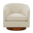 thumbnail image 3 of Comfort Pointe Muriel Beige Fabric Wood Base Swivel Accent Chair, 3 of 11