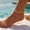 Gold, variant on Waterproof Glitter Anklet for Women, 14K Gold Tone Plated Adjustable Ankle Bracelet,Beach Foot Jewelry Gift for Ladies