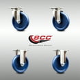 thumbnail image 2 of 5 Inch 316SS Solid Polyurethane Wheel Swivel Top Plate Caster Set 2 Rigid SCC, 2 of 2