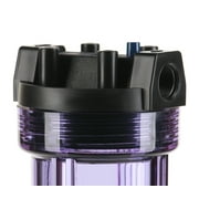 Hydronix HF5-20CLBK34PR Water Filter Housing 20 RO, Whole House, Hydroponics - 3/4 Ports, Clear Body w/PR