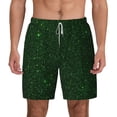 thumbnail image 2 of Picia Emerald Green Sparkling pattern Mens Swim Trunks with Compression Liner Stretch Beach Shorts Quick Dry with Zipper Pockets No-Chafing Board Shorts-Medium, 2 of 9
