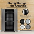 thumbnail image 3 of Fedmax Heavy Duty Metal Garage Storage Cabinet - 71" Tall Large Steel - Black and Silver, 3 of 7