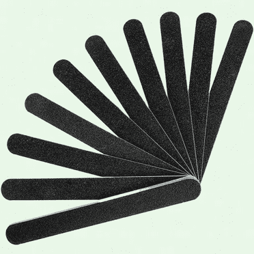 Professional Double Sided Nail Files 10-Pack, 100/180 Grit Emery Board for Manicure and Pedicure, Black Nail Buffer Files