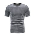 thumbnail image 2 of NoxwB Men's Retro 70s Disco Shiny Sequin T-Shirts Slim Fit Round Collar Short Sleeve Pullover Casual Party Prom Costumes Silver L, 2 of 8