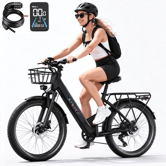 KAZEFLOW F29 Electric Bike for Adults, 26" All Terrain Ebike, 750W Brushless Motor, Max 20MPH, 48V 15Ah Removable Battery, 7-Speed Gears, Front Suspension, Class 2 UL 2849
