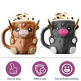 thumbnail image 3 of Highland Cow Ice Pint Holder, 2025 New Ice Cream Pint Sleeves Cover with Handle, Cute Animal Ices Creams Cooler Container Leak Proof Popsicle Cozy Beer Can Cup ,Black, 3 of 6