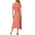 thumbnail image 3 of Allegra K Women's Casual Dresses Button Down Short Sleeve Drawstring High Waist Midi Dress, 3 of 5