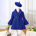 thumbnail image 2 of Toddler Baby Girls Collar Wool Coat Long Sleeve Button Down Warm Cozy Windproof Elegant Classic Outerwear 2-3 Years, 2 of 7