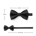 thumbnail image 6 of Bow Ties for Men Solid Color Pre-Tie Bow Tie and Pocket Square Set Classic Formal Tuxedo Bowties, 6 of 7