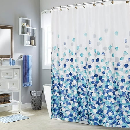 Shtuuyinggextra Long Shower Curtain Set, Farmhouse Blue And White Shower Curtain