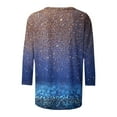 thumbnail image 5 of Midsumdr Womens Tops Spring Summer 3/4 Sleeves Round Neck Casual Pullover Shirts Pullover Tunic Tops Tie-dye Print Sequin Tops for Women, 5 of 5