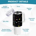 thumbnail image 4 of SKYSONIC Insulated Tumblers with Lids and Straws Handles 40oz Water Bottle Star Black Q Travel Mug Reusable Stainless Steel Thermos Vacuum, 4 of 7