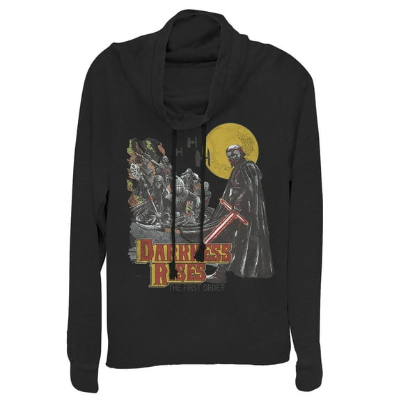 Junior's Star Wars: The Rise of Skywalker Darkness Rises  Cowl Neck Sweatshirt Black X Small