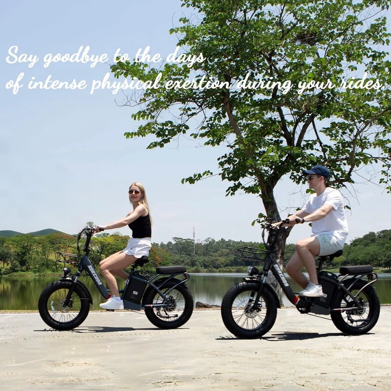 Electric Bike for Adults 20'', 800W UL2849 48V 32AH 110Miles Long Range Ebike up to 30mph Full Suspension E-mountain bike 4.0 Fat Tire Off-road, 2 Seats outdoor Dual Disc Brakes Electric bicycle