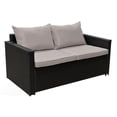 thumbnail image 3 of Kingfisher Lane Ensemble de Canapé de Patio en Osier 2 Pcs, Noir, 3 of 6