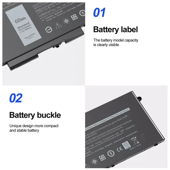 68Wh GJKNX Battery for Dell Latitude  e5280 series